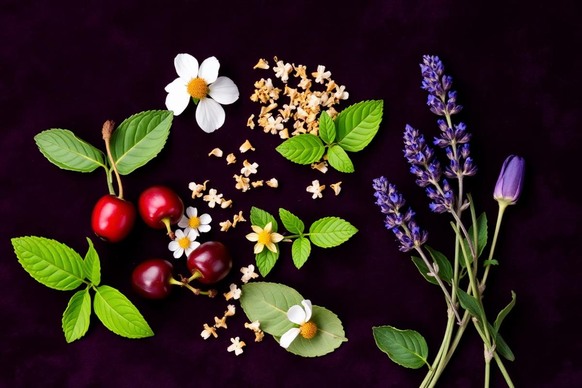 Natural sleep ingredients including tart cherry, chamomile, lavender and lemon balm