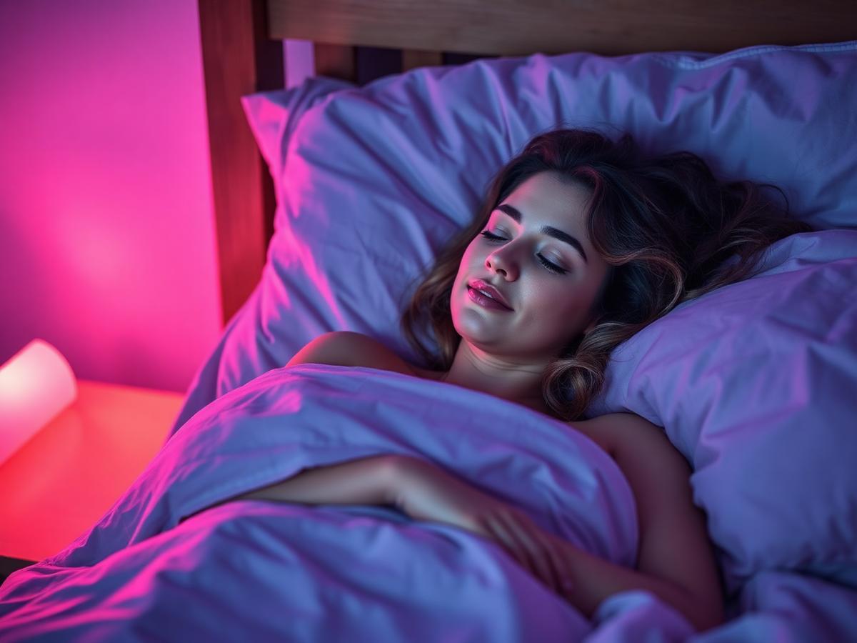 Woman sleeping peacefully after taking Yu Sleep